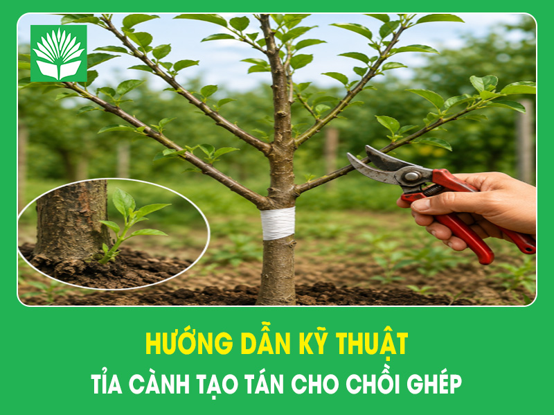 Hướng dẫn kỹ thuật tỉa cành tạo tán cho chồi ghép