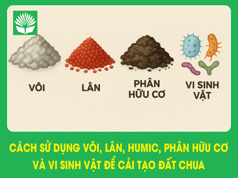 Cách sử dụng vôi, lân, humic, phân hữu cơ và vi sinh vật để cải tạo đất chua