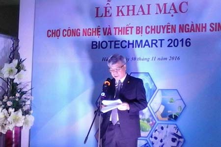 Thứ trưởng Bộ KH&CN - Trần Việt Thanh phát biểu khai mạc sự kiện BIOTECHMART 2016